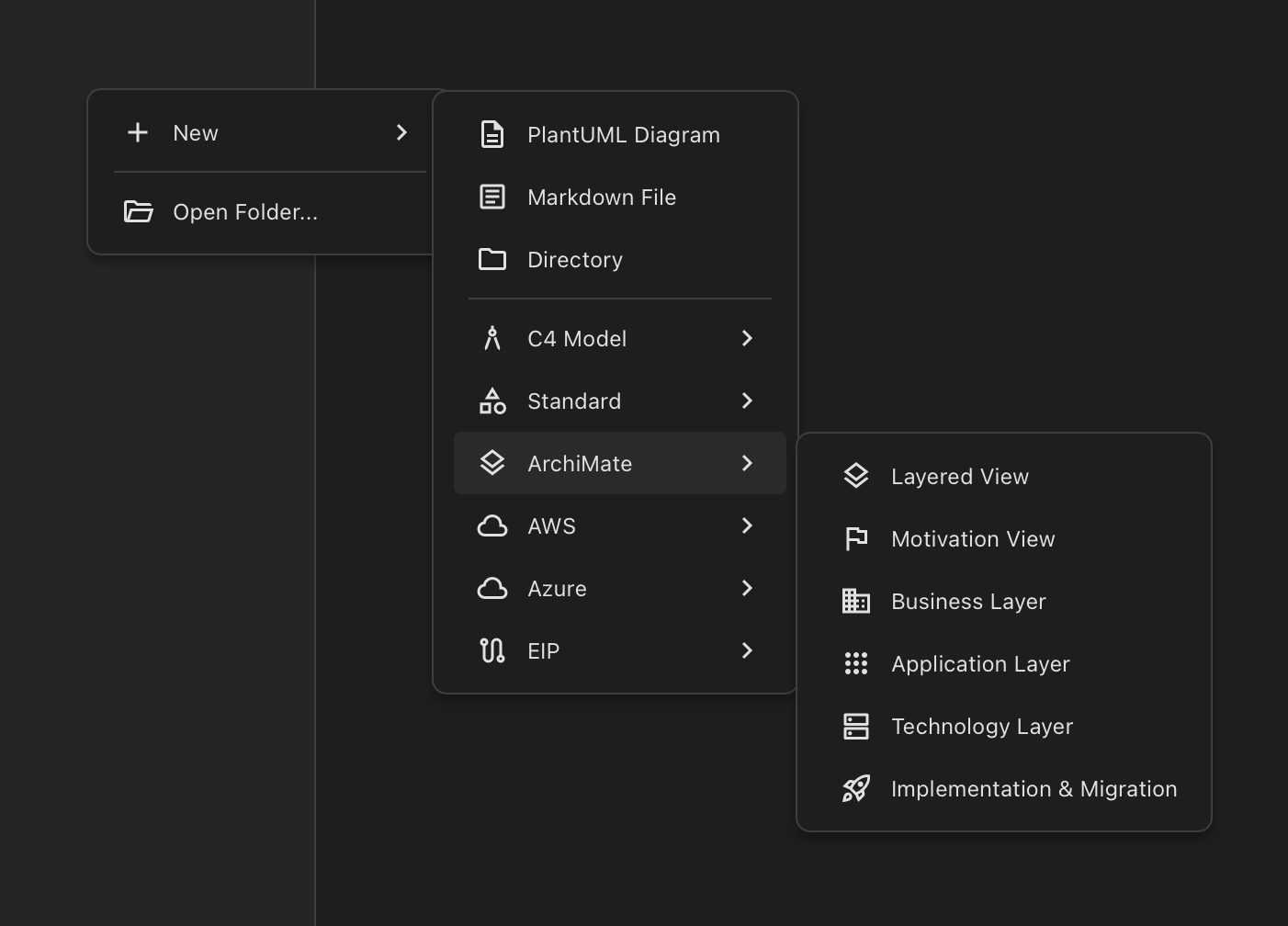 Context menu templates